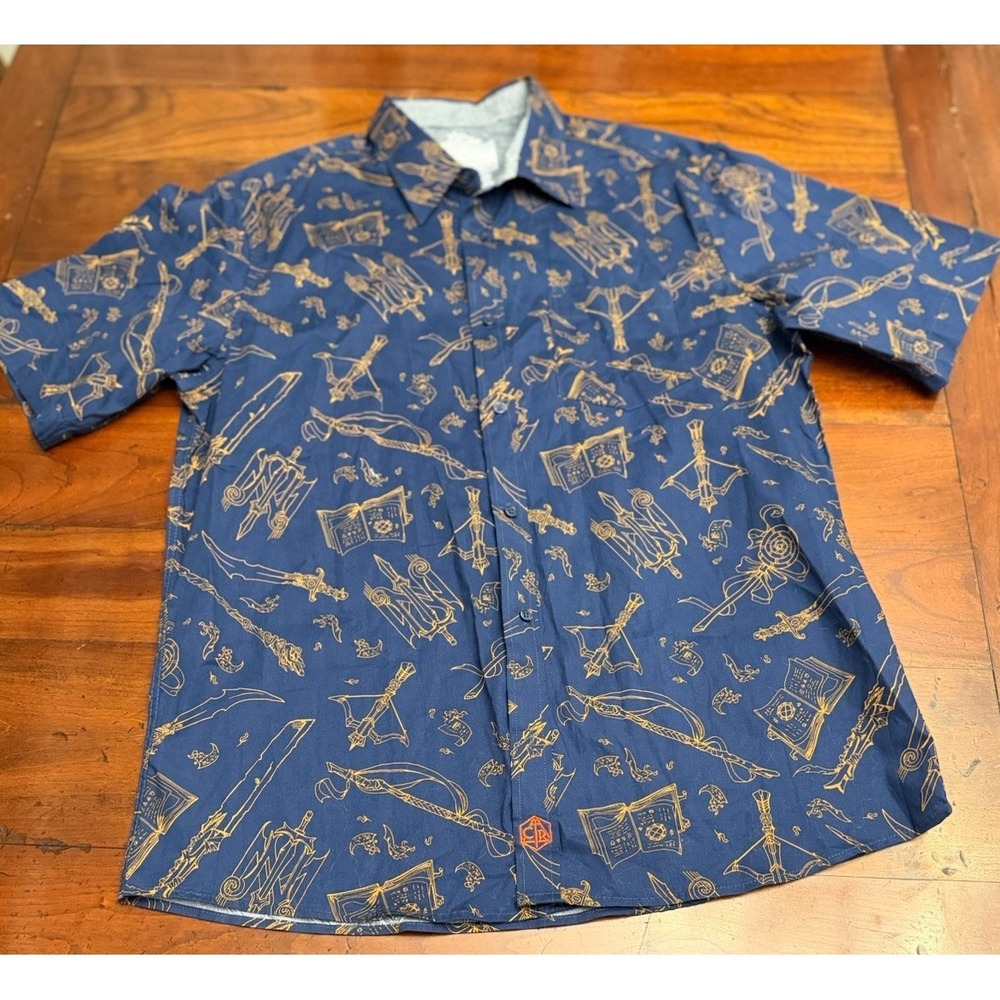 Critical Role MIGHTY NEIN WEAPONS BUTTON DOWN SHORT SLEEVE SHIRT